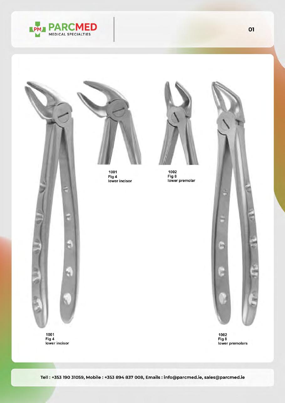 Tooth Extracting Forceps - Catalogue Page 1