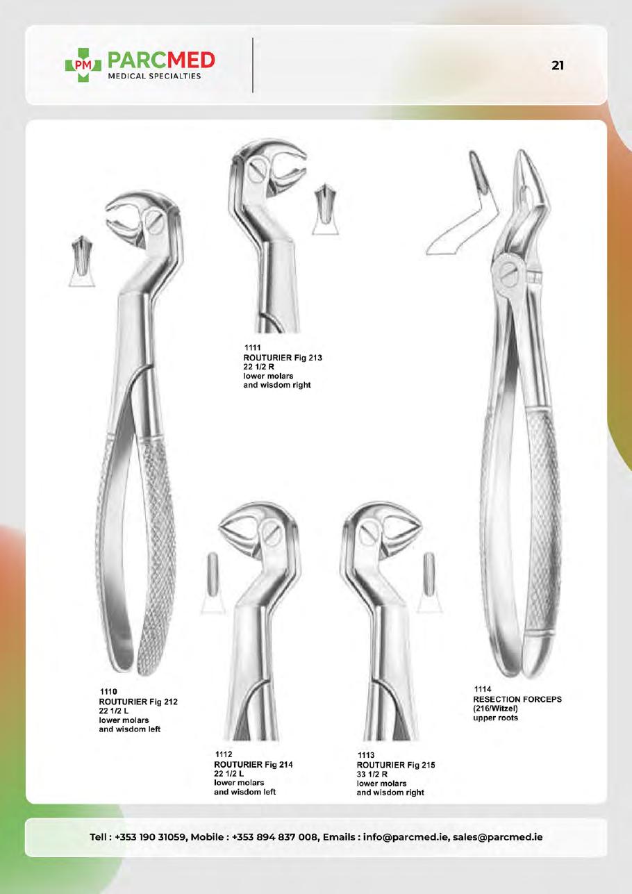 Tooth Extracting Forceps - Catalogue Page 20