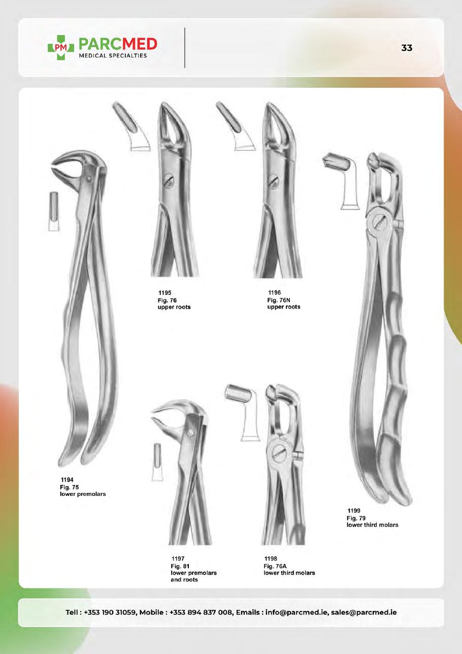 Tooth Extracting Forceps - Catalogue Page 32