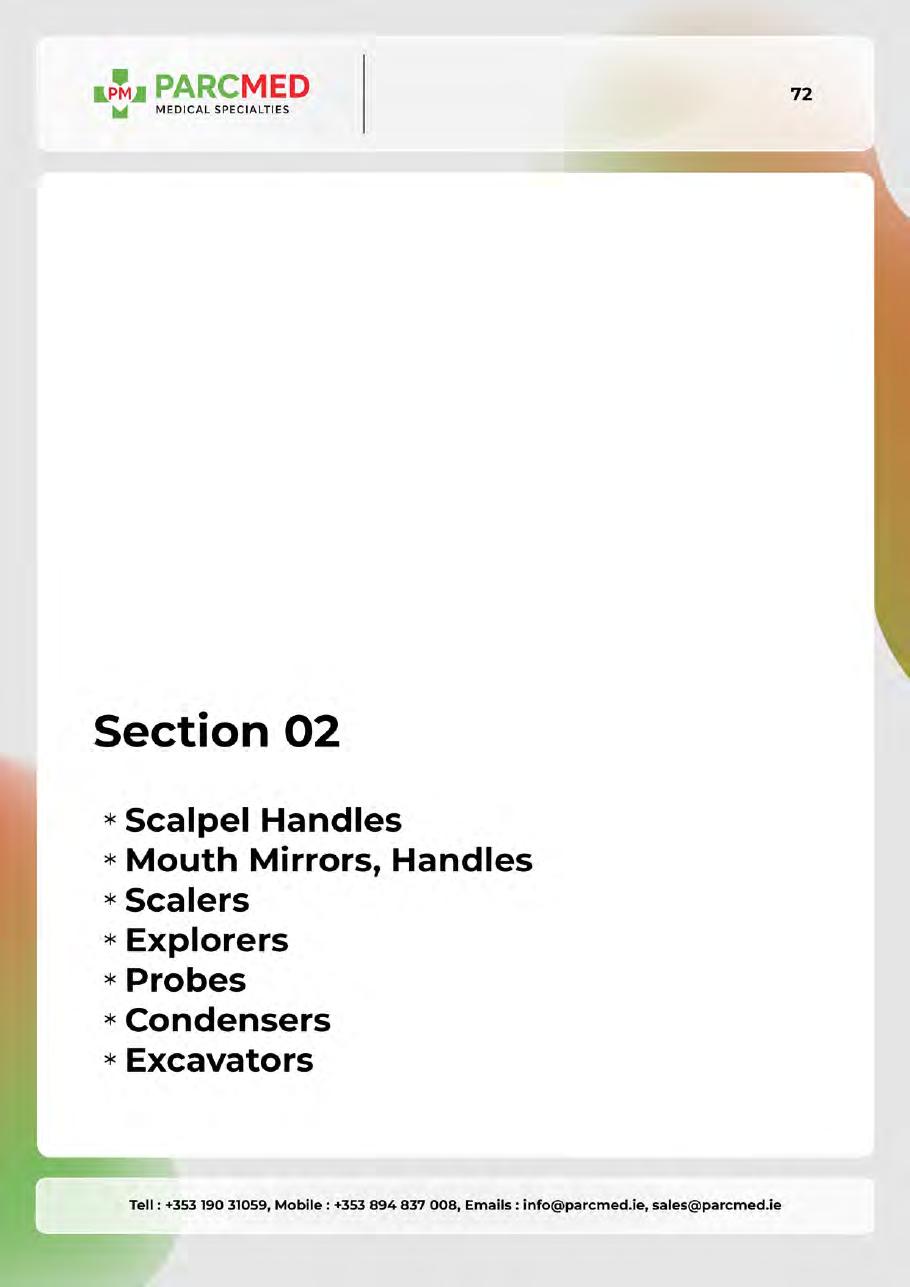 Scalpel Handles, Mouth Mirrors, Scalers, Explorers & Probes - Catalogue Page 71