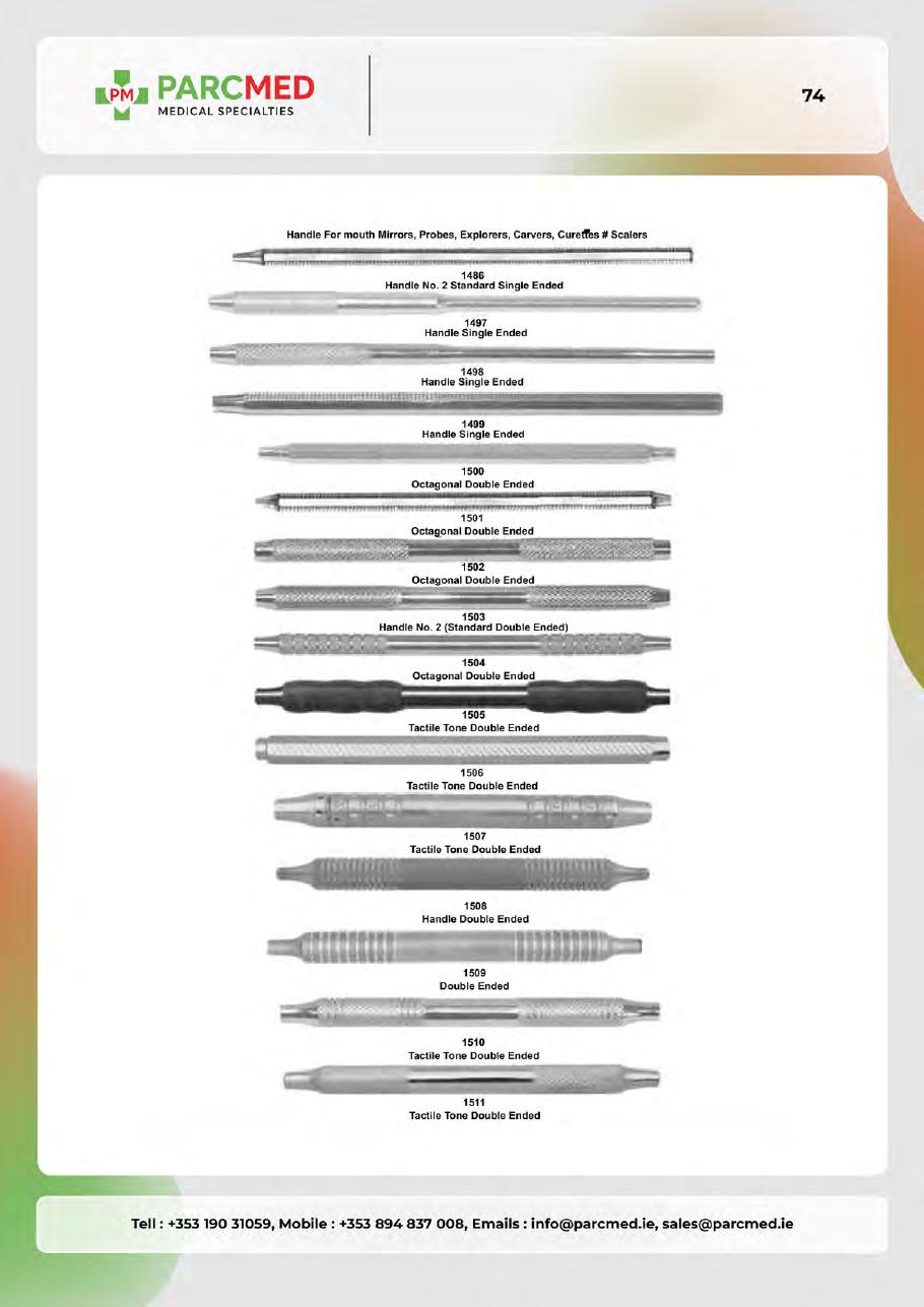 Scalpel Handles, Mouth Mirrors, Scalers, Explorers & Probes - Catalogue Page 73