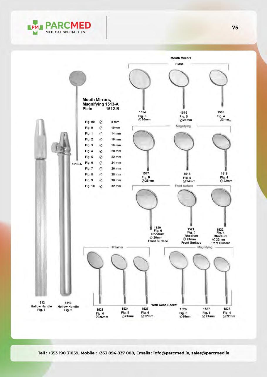 Scalpel Handles, Mouth Mirrors, Scalers, Explorers & Probes - Catalogue Page 74