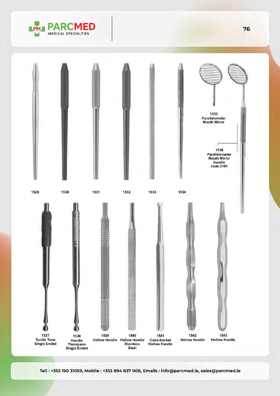 Scalpel Handles, Mouth Mirrors, Scalers, Explorers & Probes - Catalogue Page 75