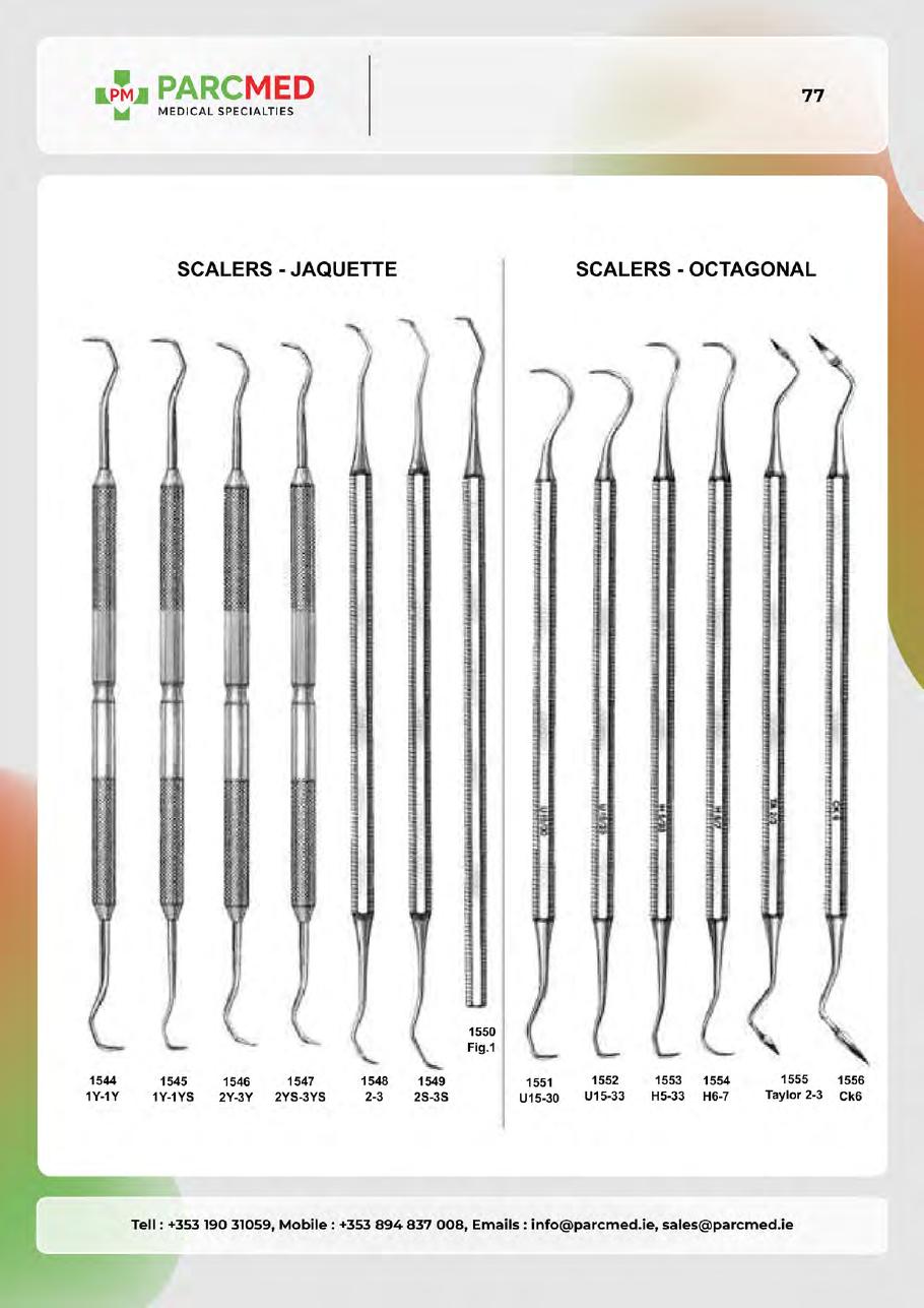 Scalpel Handles, Mouth Mirrors, Scalers, Explorers & Probes - Catalogue Page 76