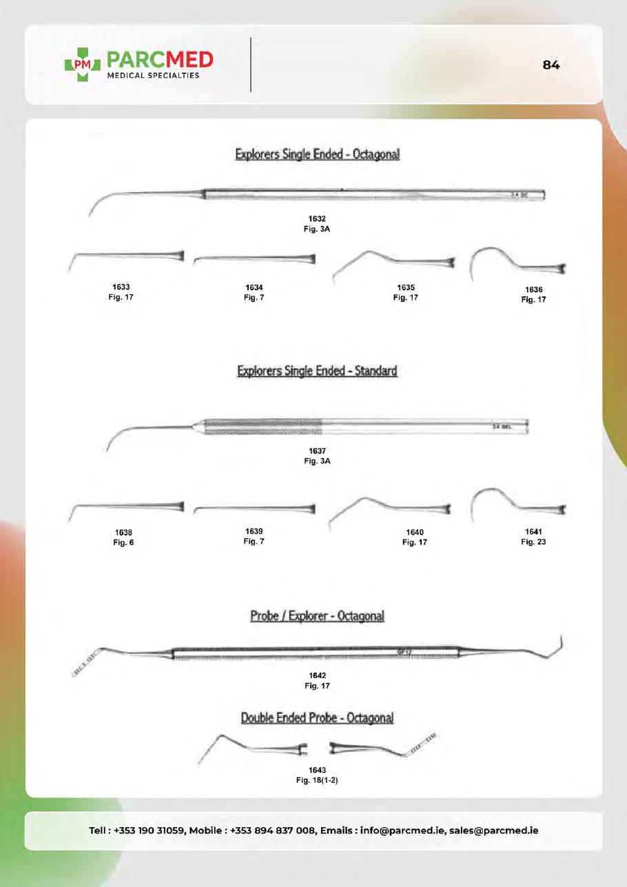 Scalpel Handles, Mouth Mirrors, Scalers, Explorers & Probes - Catalogue Page 83