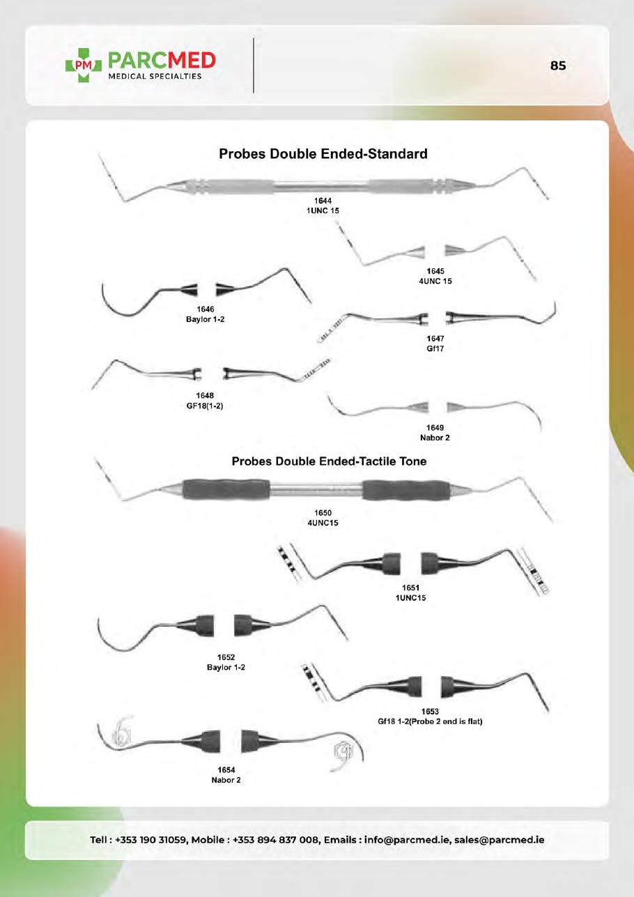 Scalpel Handles, Mouth Mirrors, Scalers, Explorers & Probes - Catalogue Page 84