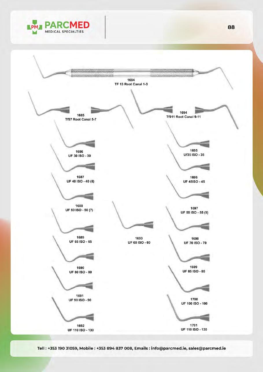 Endodontic Condensers, Obturation Instruments, Excavators & Curettes - Catalogue Page 87