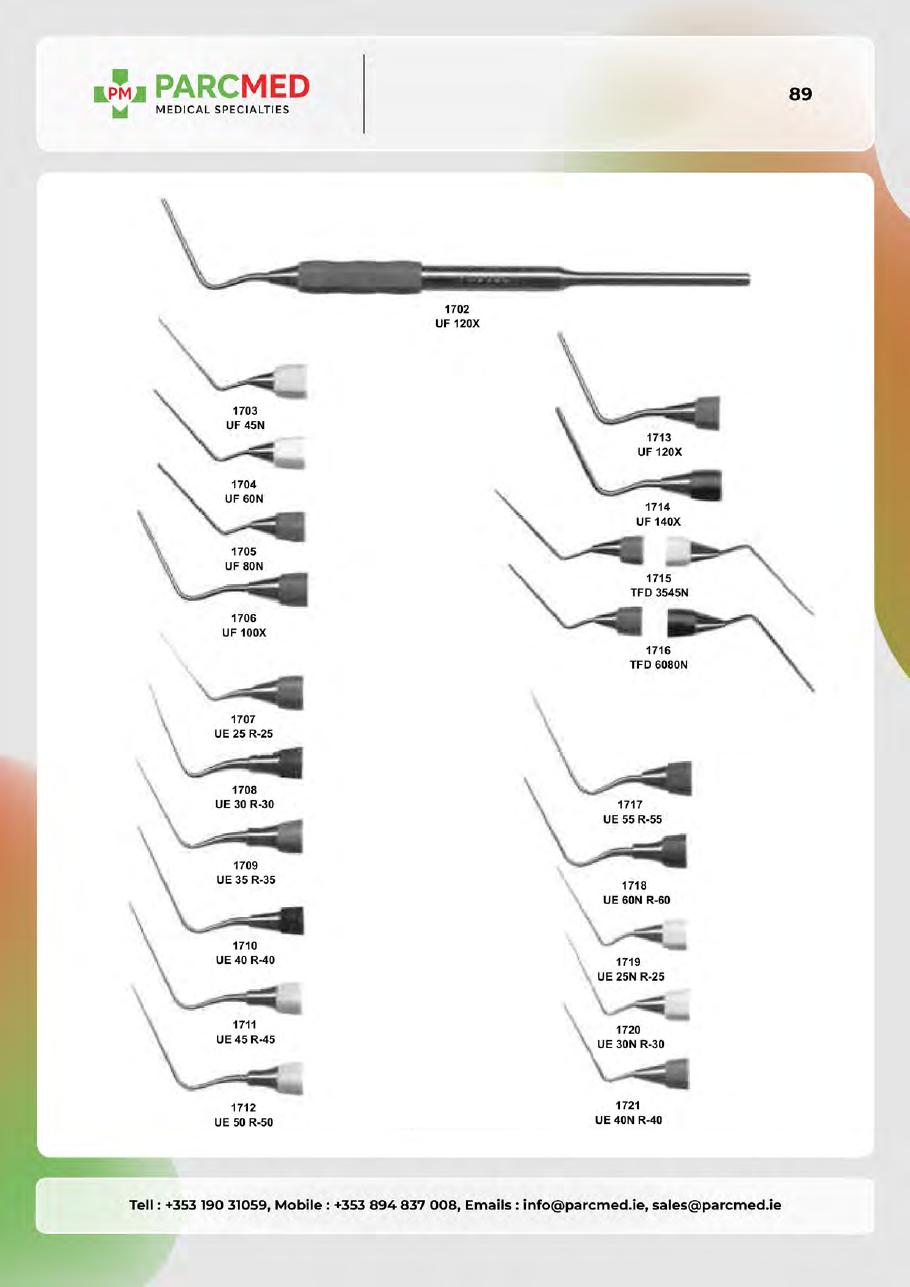 Endodontic Condensers, Obturation Instruments, Excavators & Curettes - Catalogue Page 88