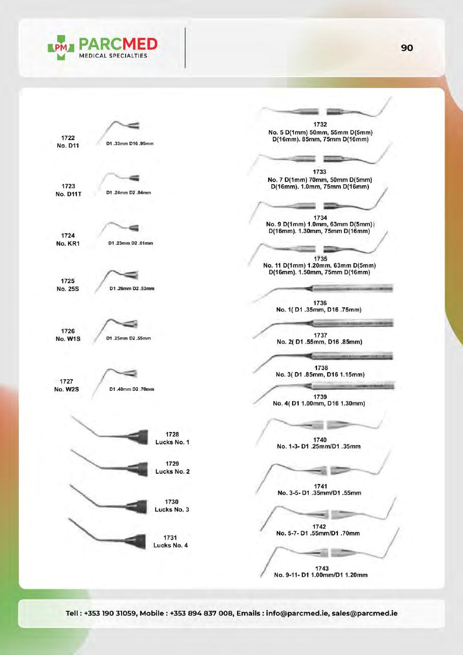 Endodontic Condensers, Obturation Instruments, Excavators & Curettes - Catalogue Page 89