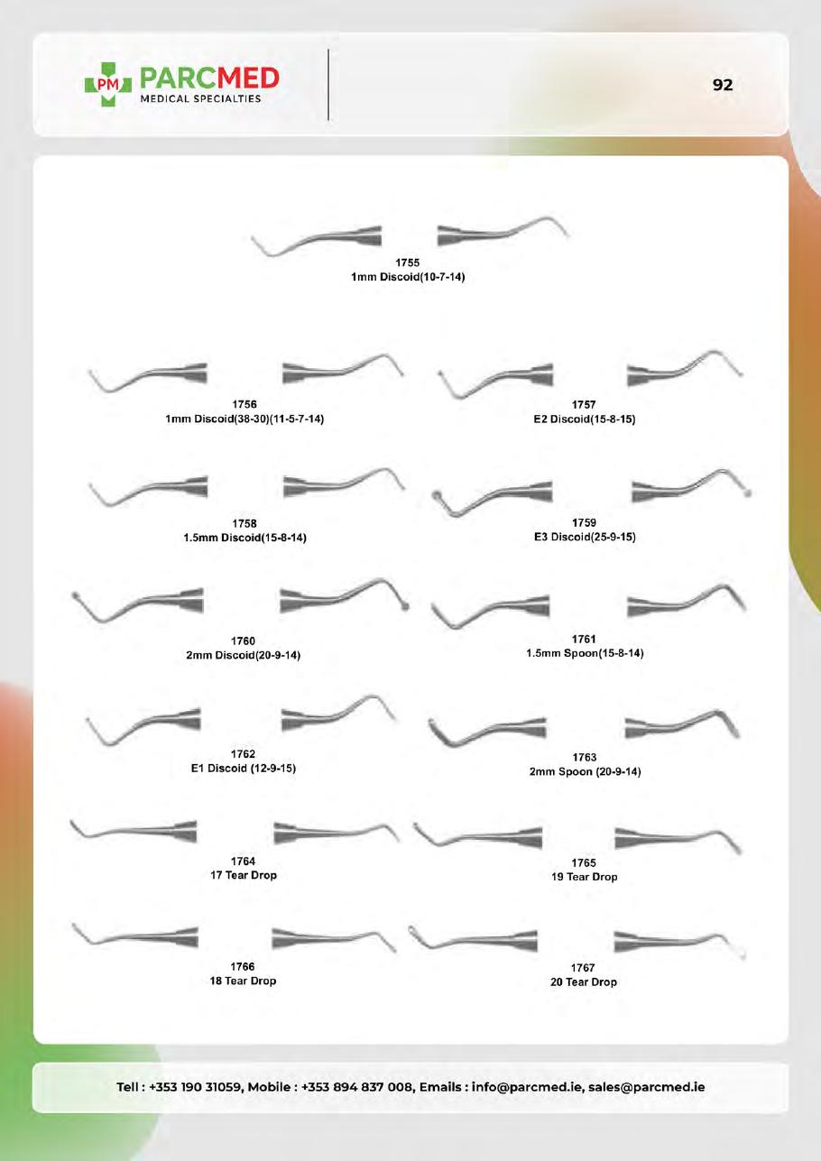 Endodontic Condensers, Obturation Instruments, Excavators & Curettes - Catalogue Page 91