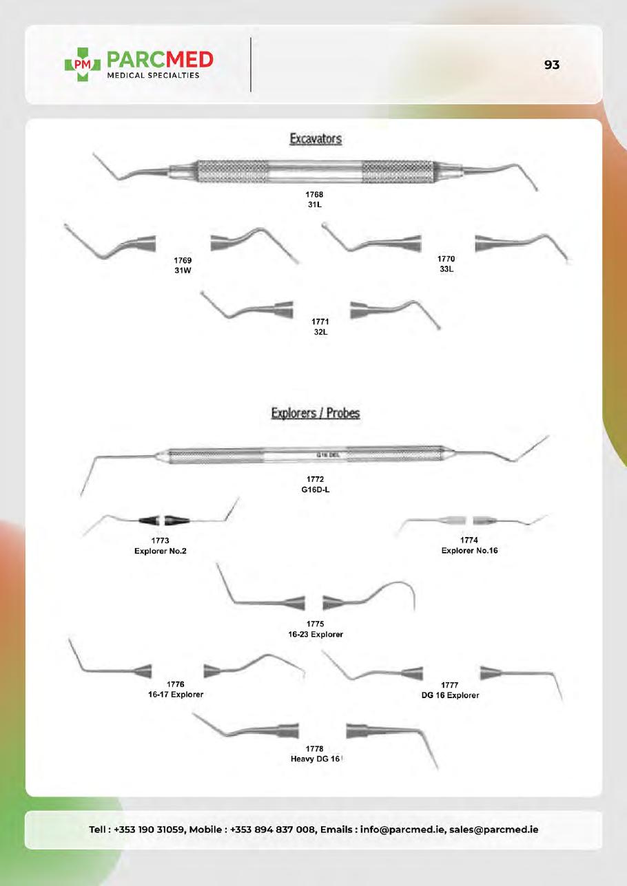 Endodontic Condensers, Obturation Instruments, Excavators & Curettes - Catalogue Page 92
