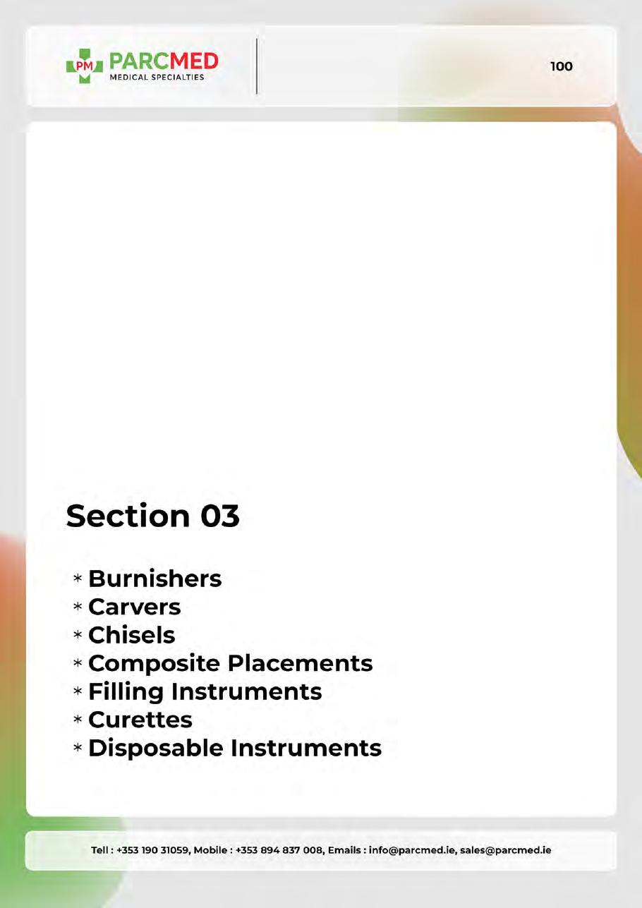 Amalgam Pluggers, Condensers & Burnishers - Catalogue Page 100