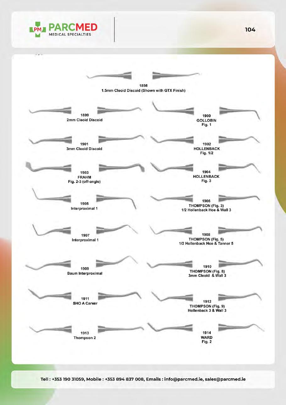 Composite Placement & Plastic Filling Instruments - Catalogue Page 104