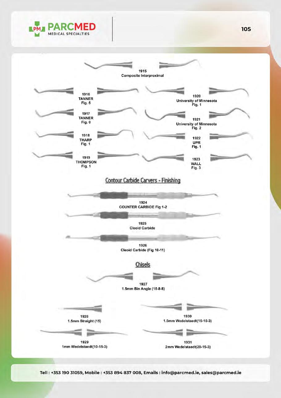 Composite Placement & Plastic Filling Instruments - Catalogue Page 105