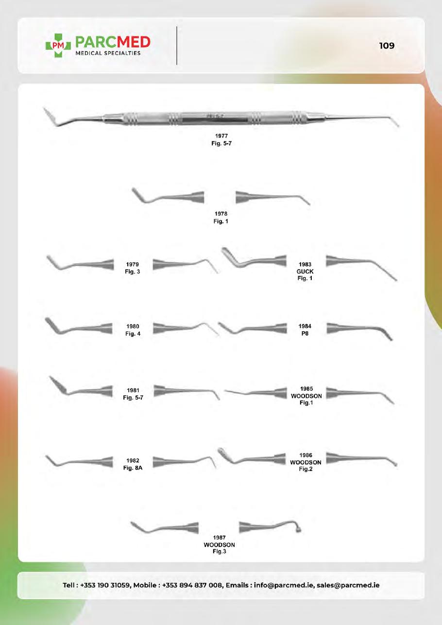 Curettes, Gracey Curettes, Dental Knives & Related Instruments - Catalogue Page 109