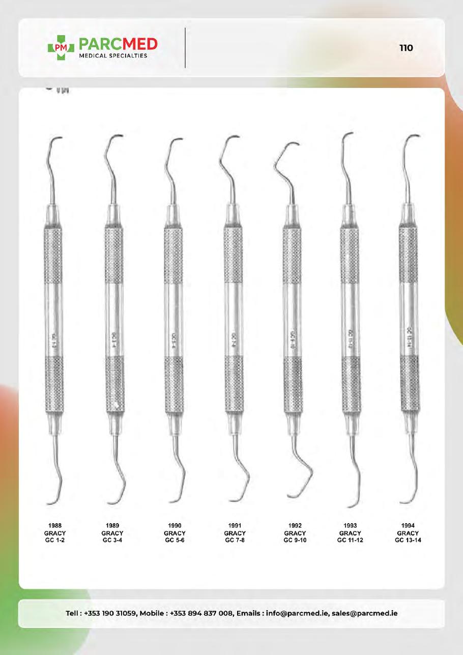 Curettes, Gracey Curettes, Dental Knives & Related Instruments - Catalogue Page 110