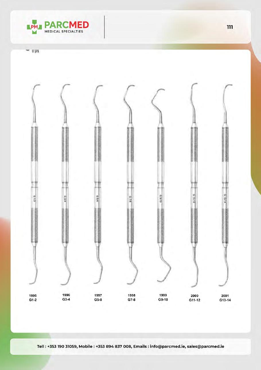 Curettes, Gracey Curettes, Dental Knives & Related Instruments - Catalogue Page 111