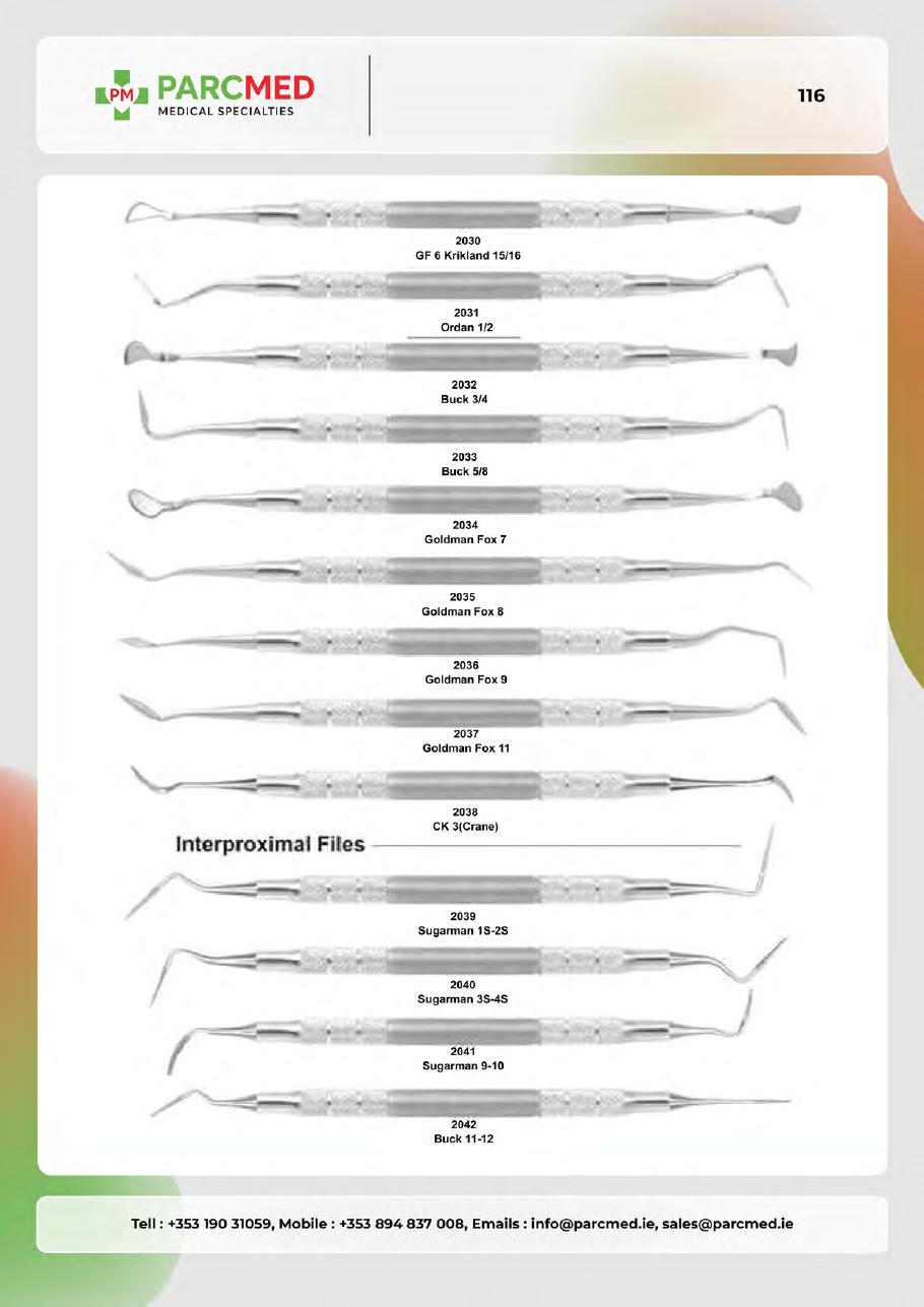Curettes, Gracey Curettes, Dental Knives & Related Instruments - Catalogue Page 116