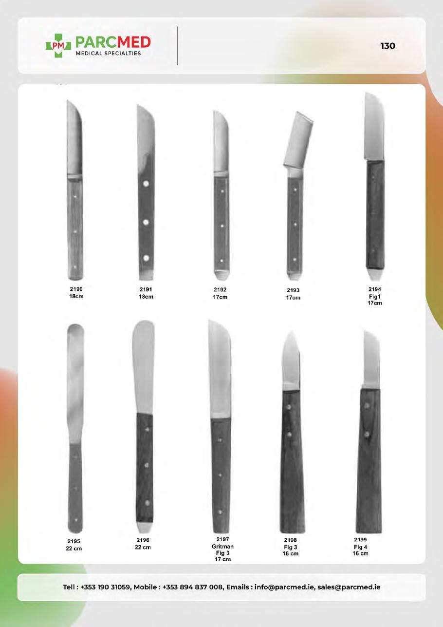 Bone Curettes, Bone Files & Bone Chisels - Catalogue Page 130