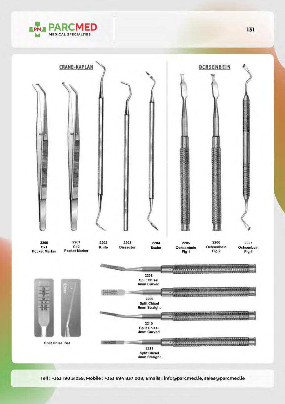 Bone Curettes, Bone Files & Bone Chisels - Catalogue Page 131