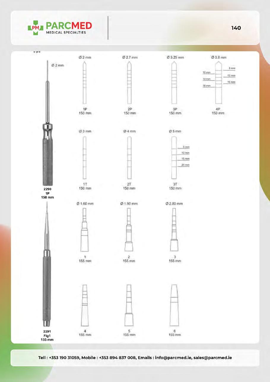 Implants, Measuring Instruments, Suction Tubes & Bone Gauges - Catalogue Page 140