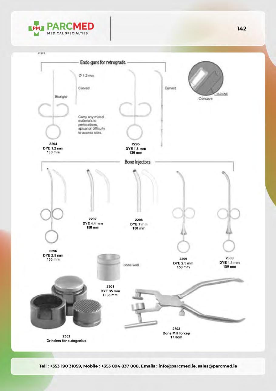 Implants, Measuring Instruments, Suction Tubes & Bone Gauges - Catalogue Page 142