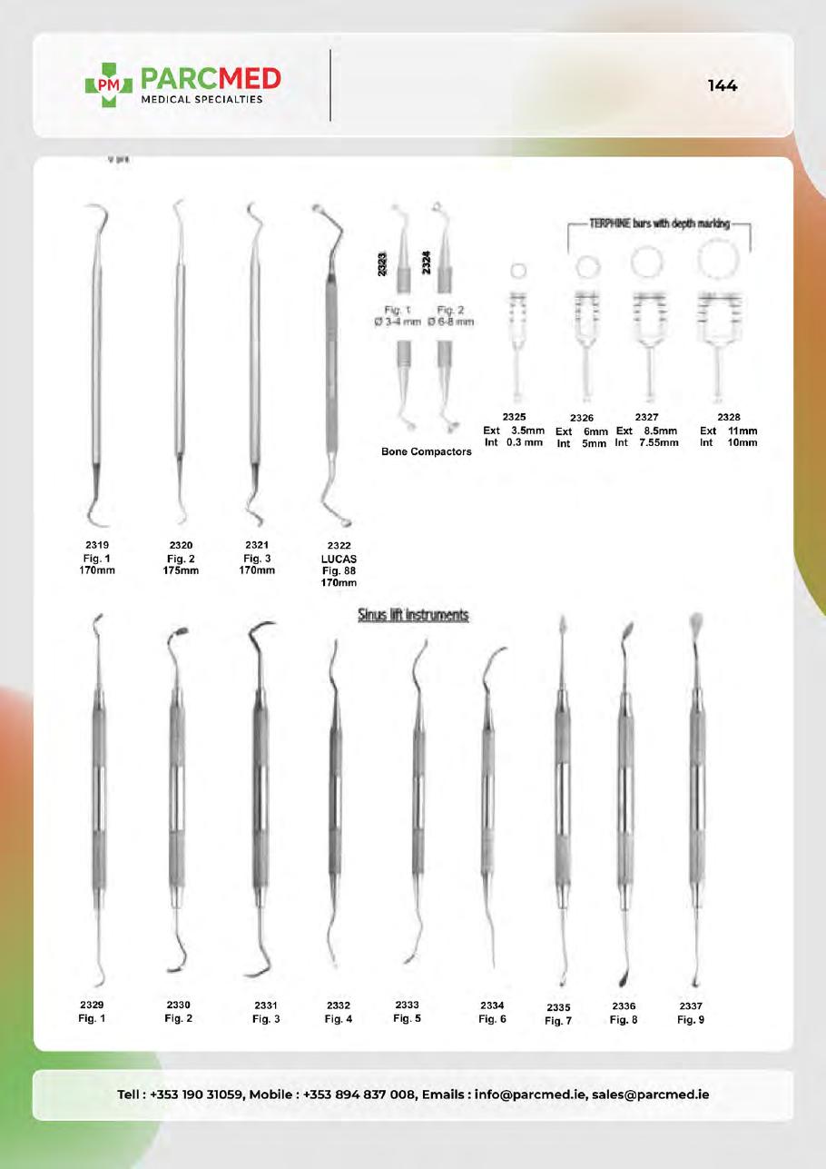 Implants, Measuring Instruments, Suction Tubes & Bone Gauges - Catalogue Page 144