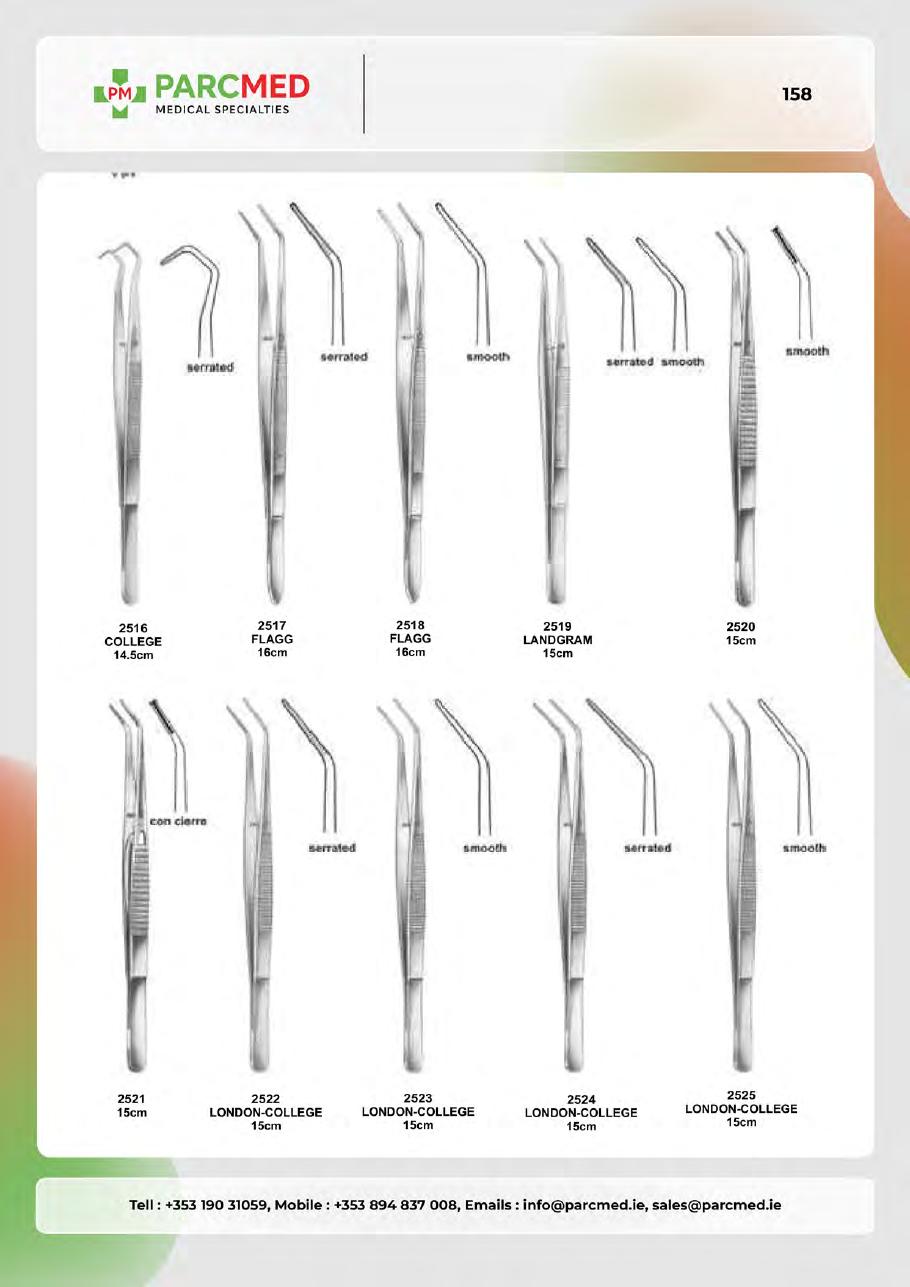 Endodontic Forceps, Tissue Forceps, Haemostatic Forceps & Towel Clamps - Catalogue Page 158