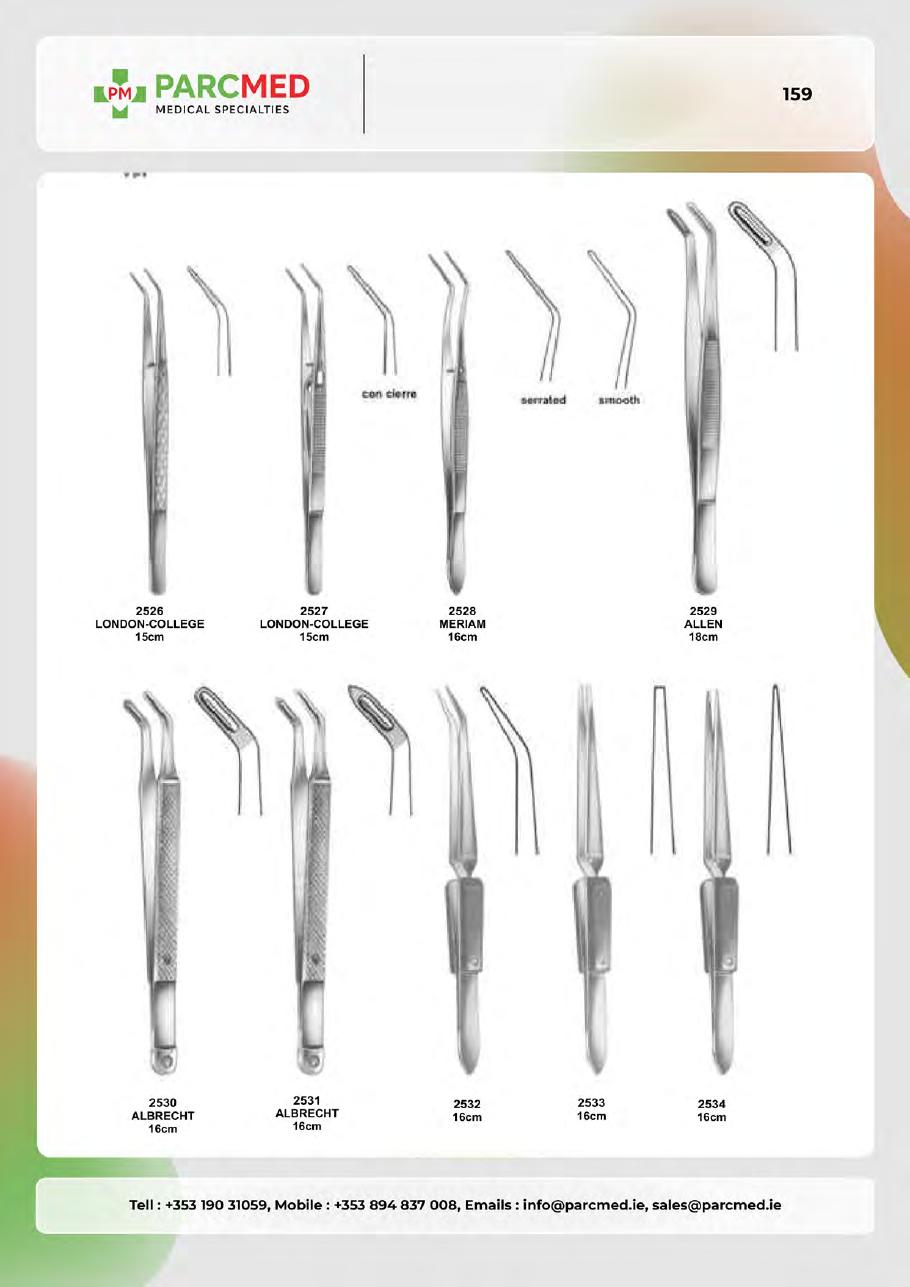 Endodontic Forceps, Tissue Forceps, Haemostatic Forceps & Towel Clamps - Catalogue Page 159