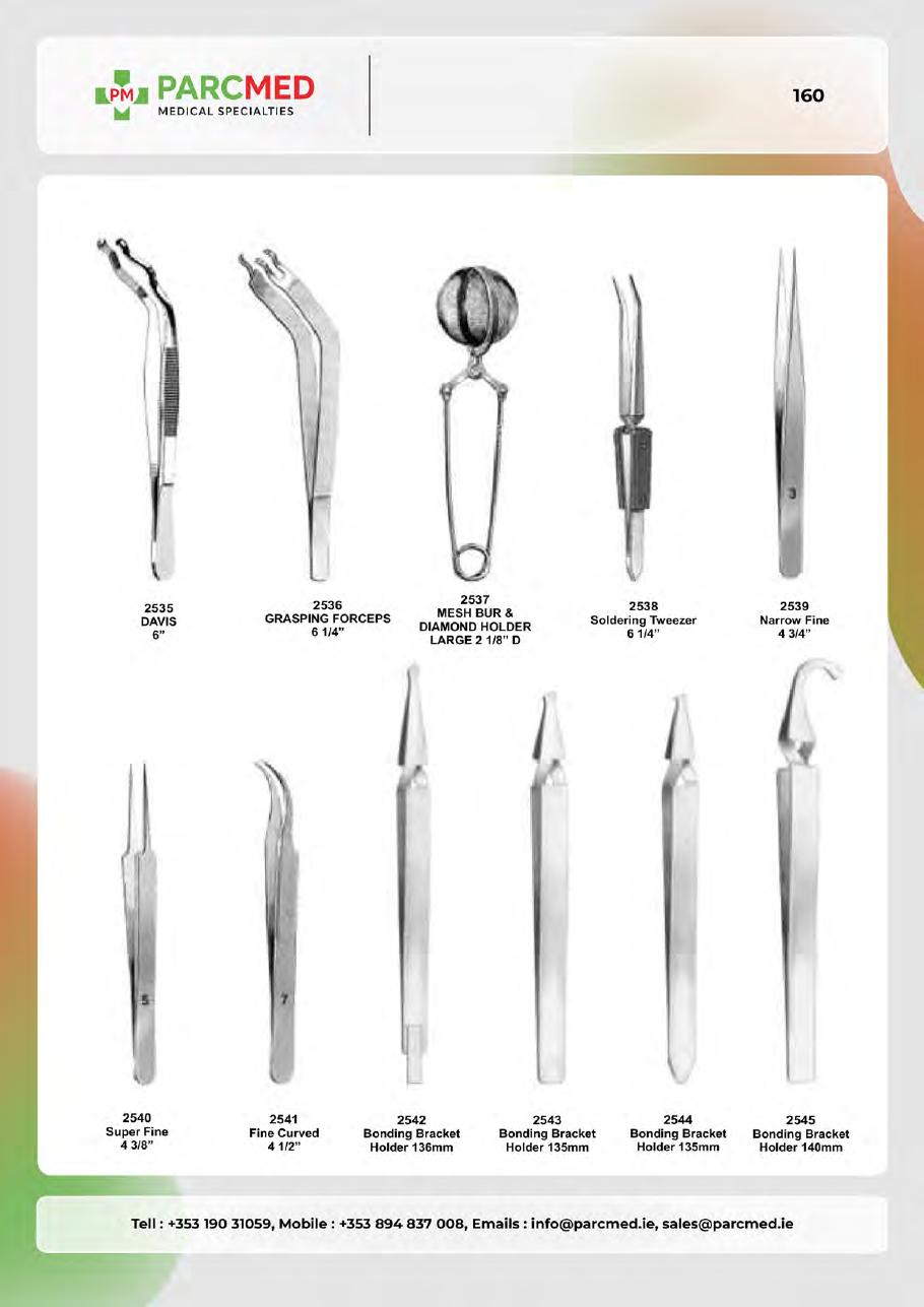 Retractors, Hooks, Depressors, Mouth Gags & Sterilizing Forceps - Catalogue Page 160
