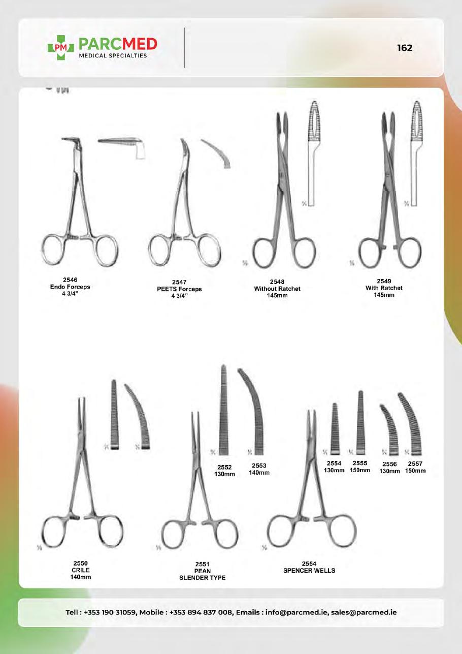 Retractors, Hooks, Depressors, Mouth Gags & Sterilizing Forceps - Catalogue Page 162