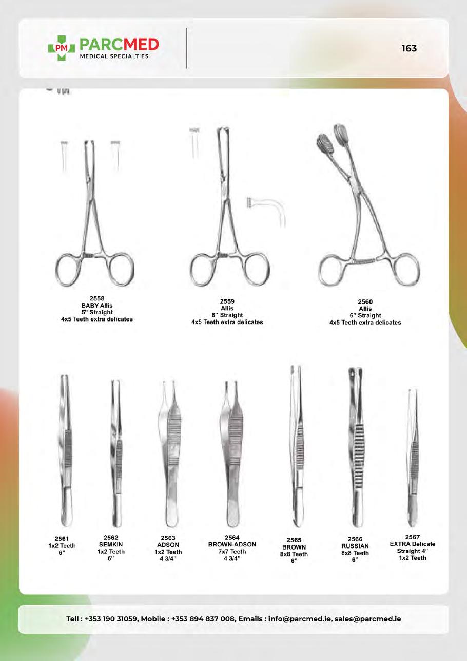 Retractors, Hooks, Depressors, Mouth Gags & Sterilizing Forceps - Catalogue Page 163