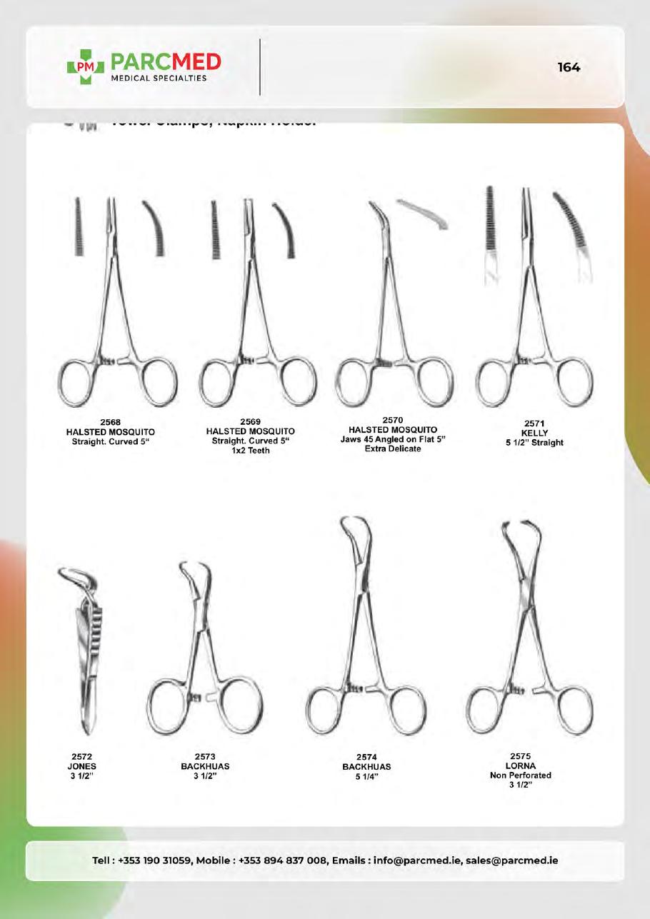 Retractors, Hooks, Depressors, Mouth Gags & Sterilizing Forceps - Catalogue Page 164