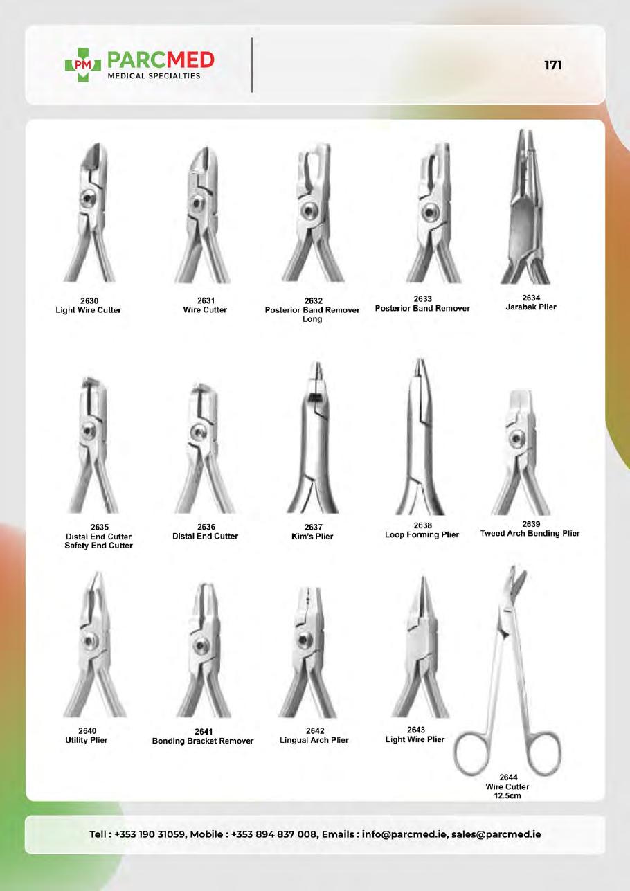Orthodontic Pliers, Cutters & Rongeurs - Catalogue Page 171