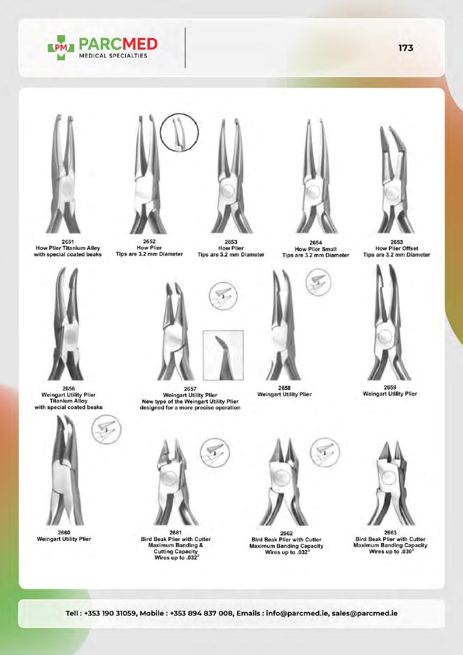 Orthodontic Pliers, Cutters & Rongeurs - Catalogue Page 173
