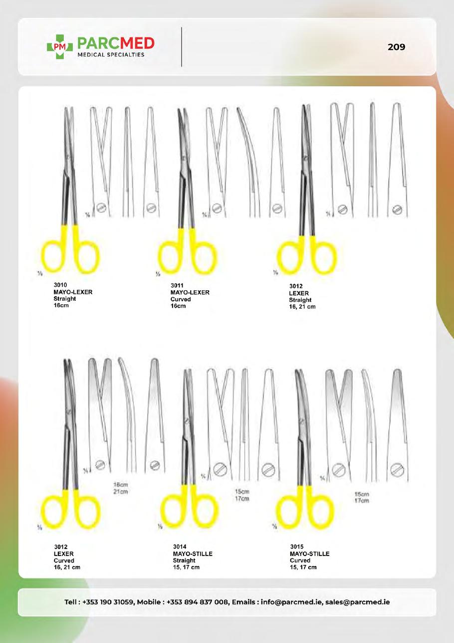 Tungsten Carbide Scissors, Forceps, Needle Holders & Wire Cutters - Catalogue Page 209