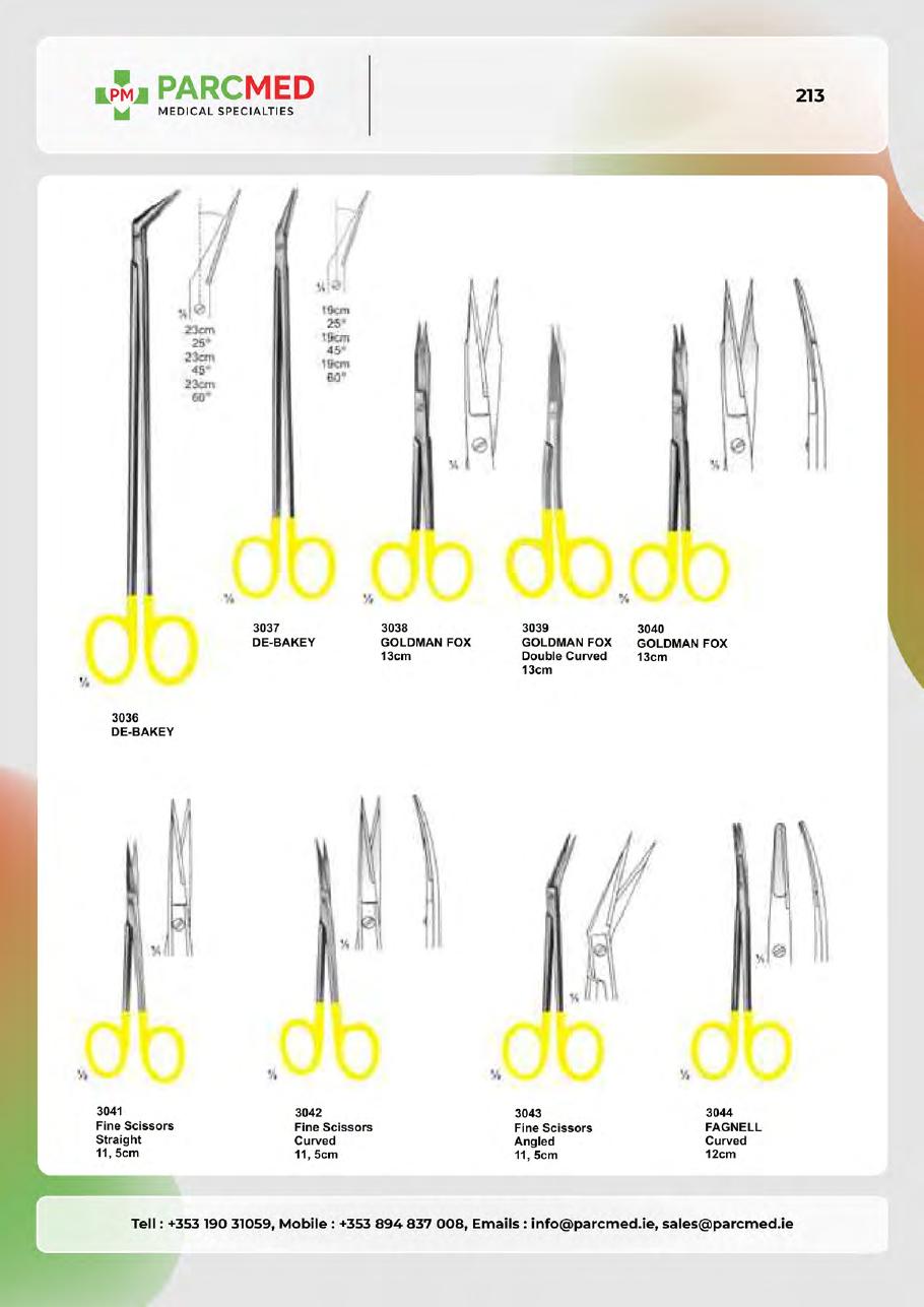 Tungsten Carbide Scissors, Forceps, Needle Holders & Wire Cutters - Catalogue Page 213