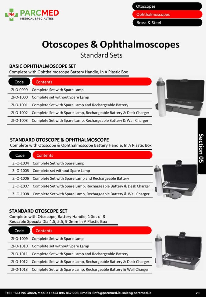 Ophthalmoscope, Otoscope and Diagnostic Sets