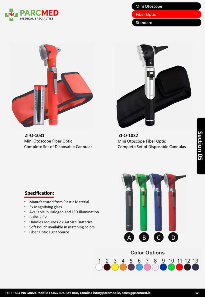 Mini Otoscope - Fiber Optic