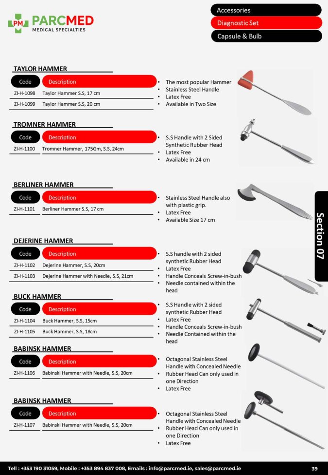 Diagnostic Hammers