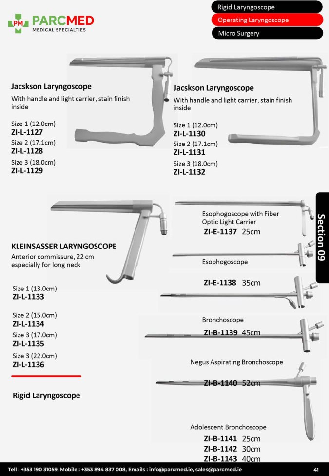 Rigid and Operating Laryngoscopes