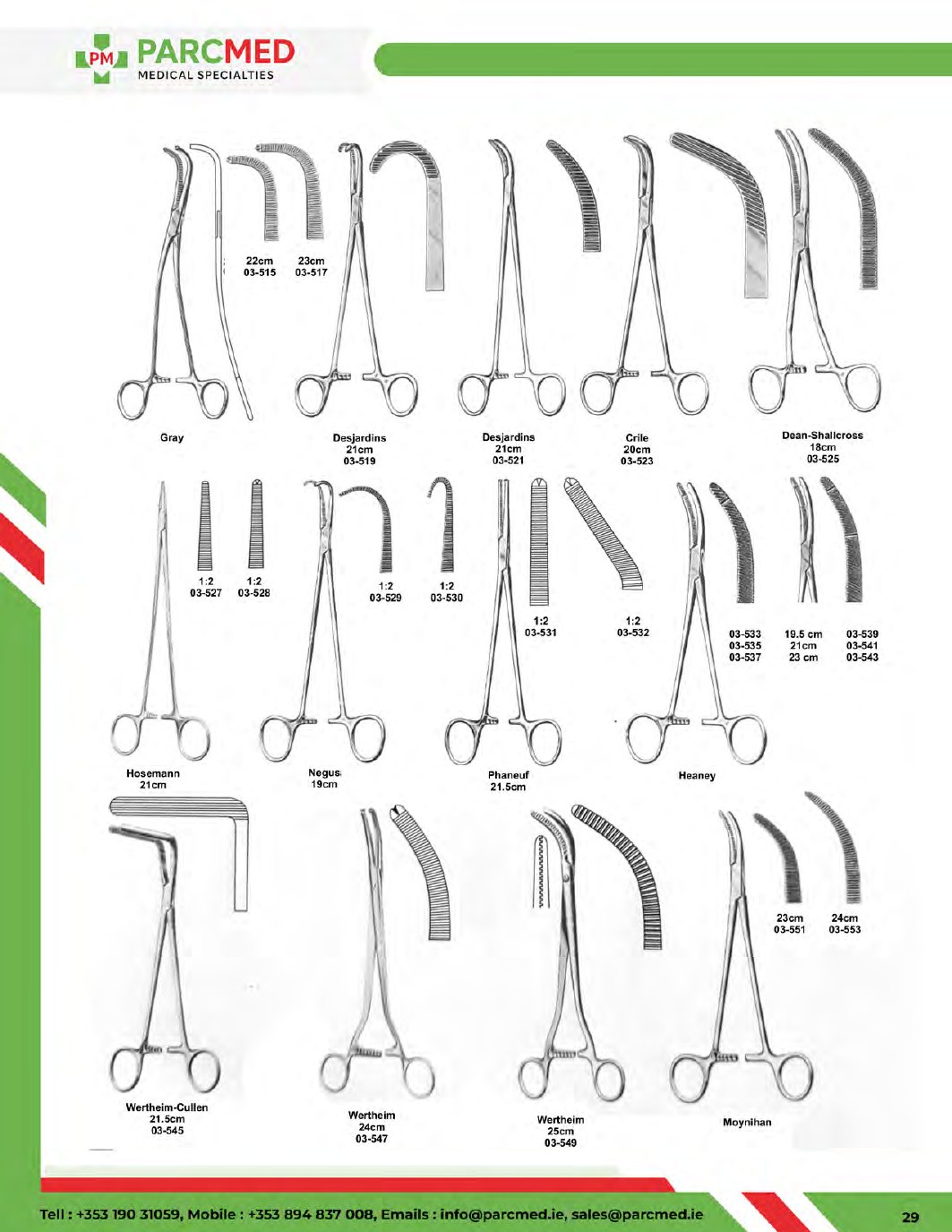 Artery Forceps - Catalogue Page 29