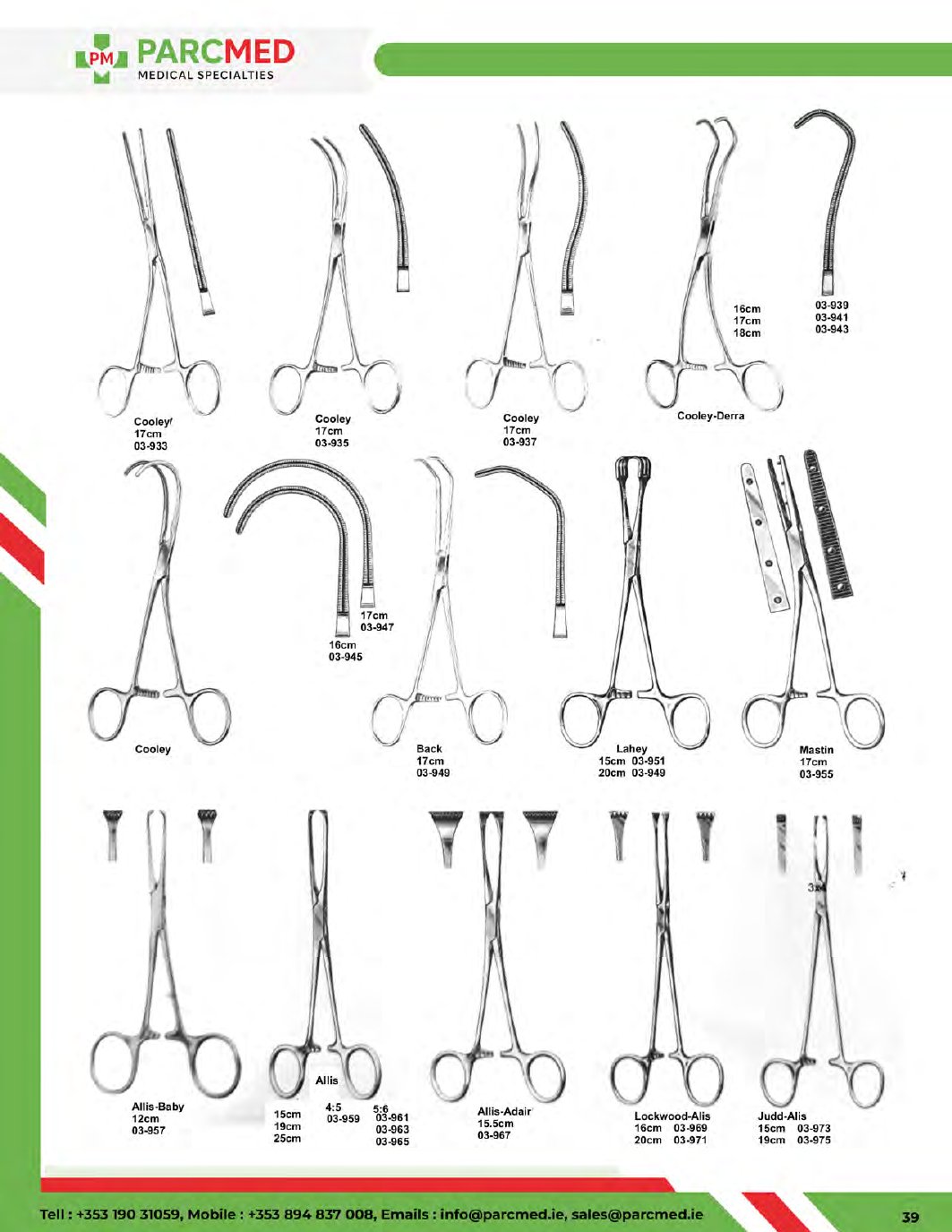 Artery Forceps - Catalogue Page 39