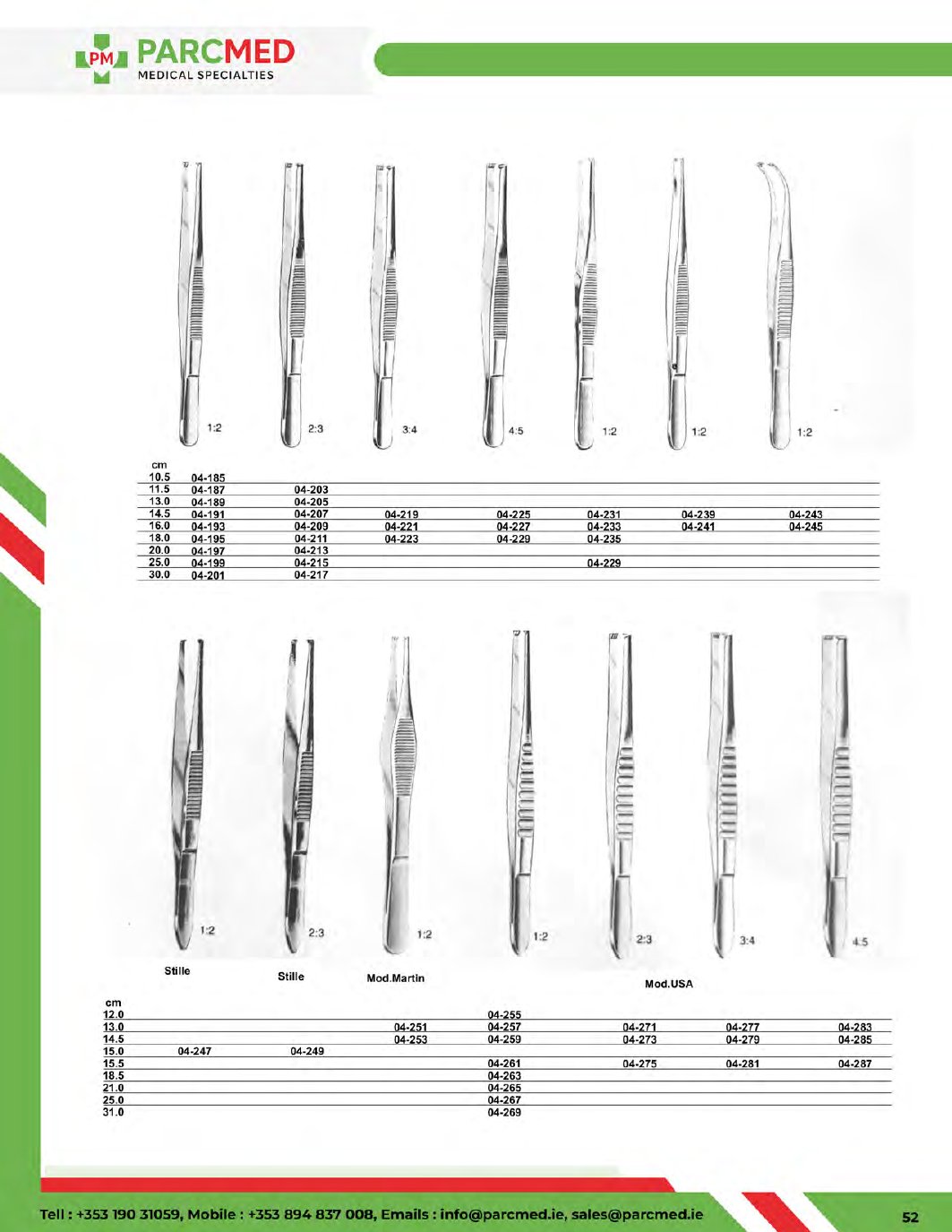 Dressing Forceps - Catalogue Page 52