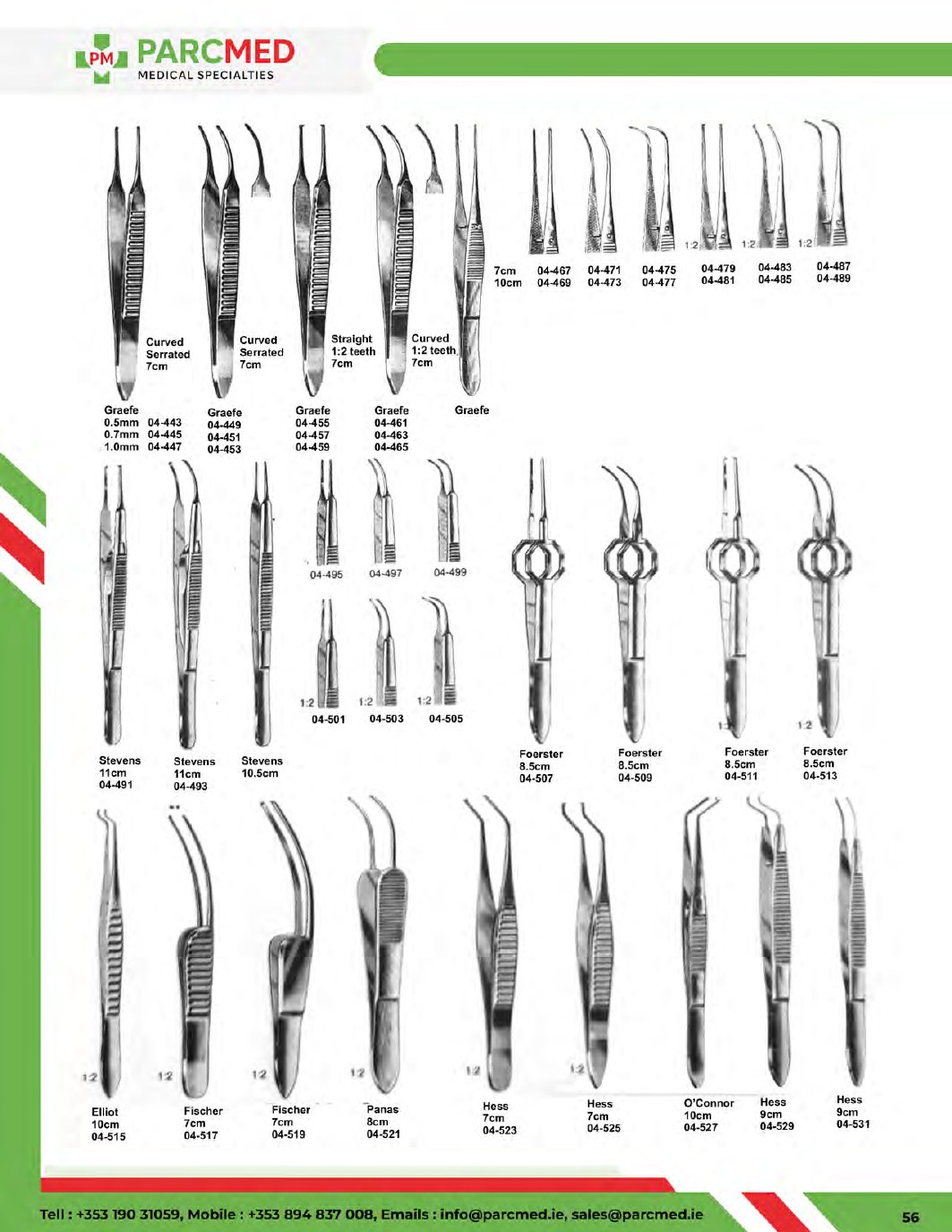 Dressing Forceps - Catalogue Page 56