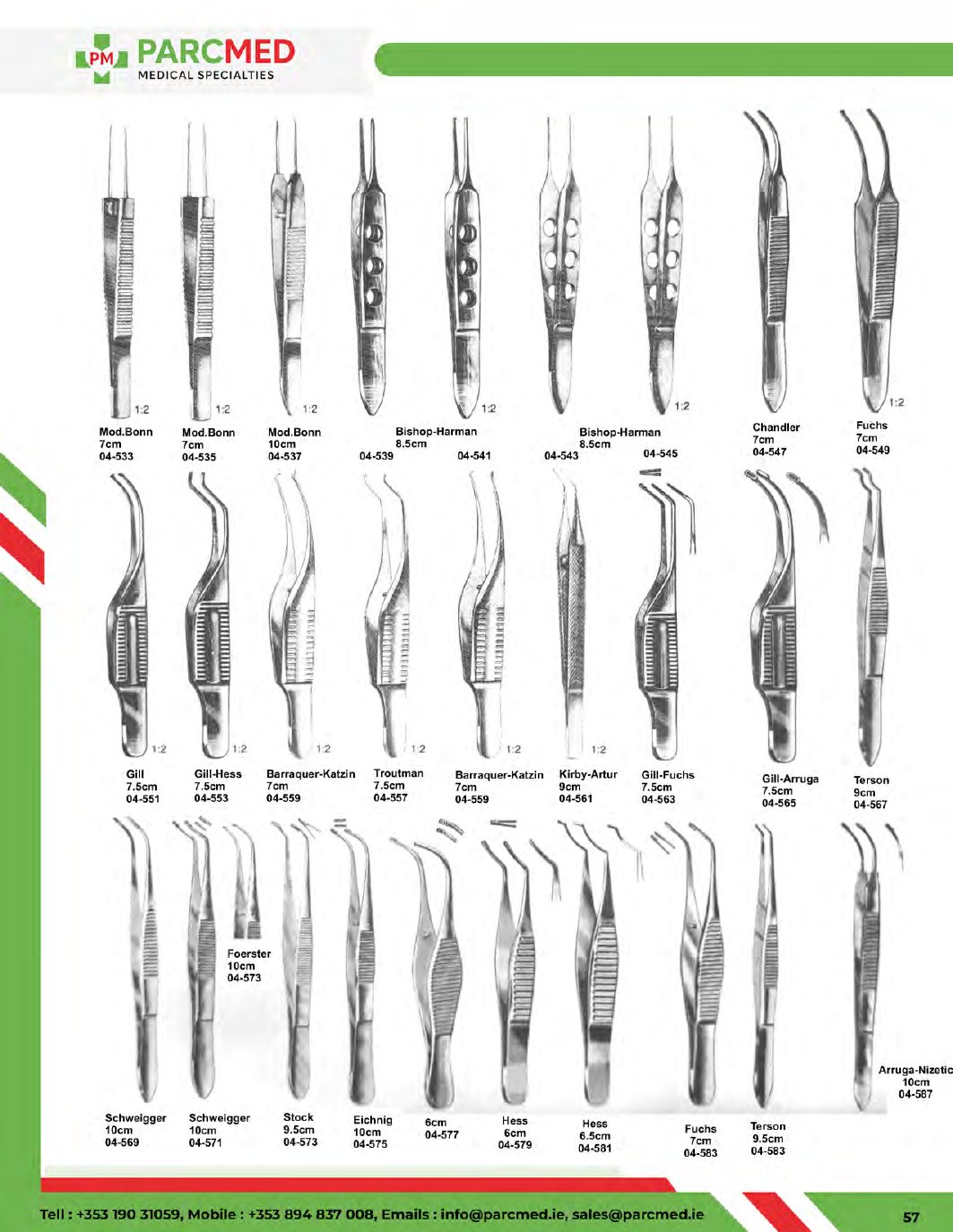 Dressing Forceps - Catalogue Page 57