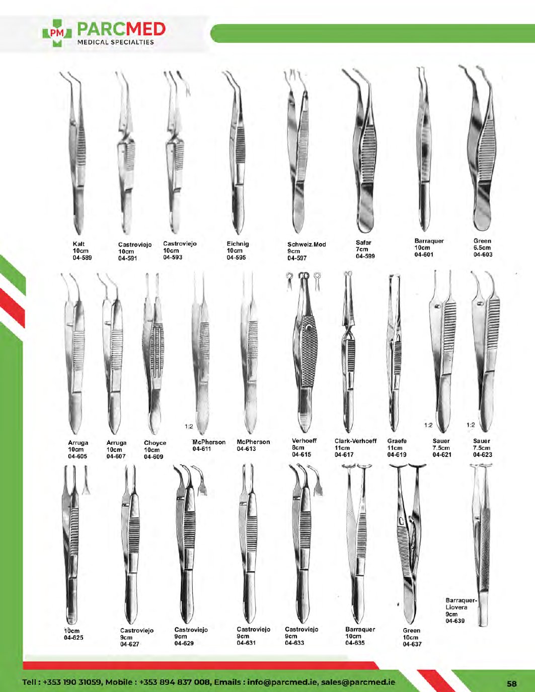 Dressing Forceps - Catalogue Page 58