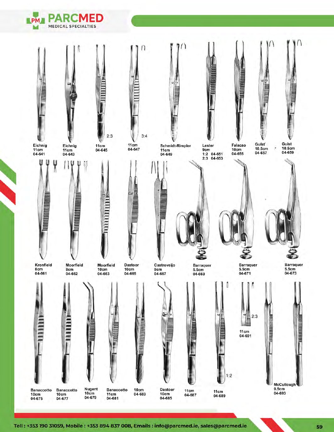 Dressing Forceps - Catalogue Page 59