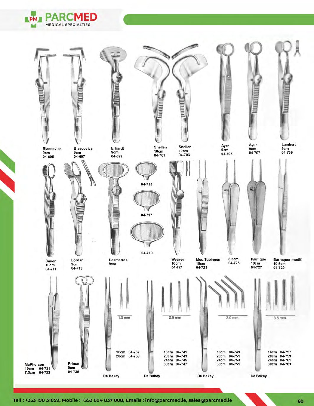 Dressing Forceps - Catalogue Page 60